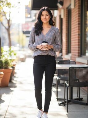 Max Studio Faux Wrap Blouse